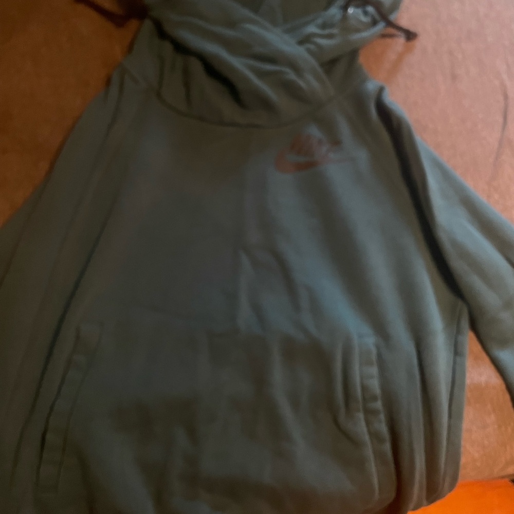 Nike Women’s size Small hooded sweatshirt; deep greenish color; pants to match